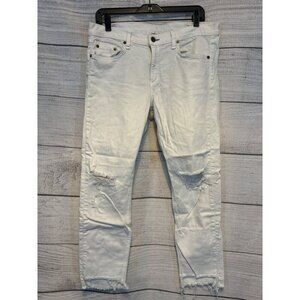 Rag & Bone White Dre Capri Distressed Jeans Size 32